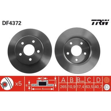 TRW | Bremsscheibe | DF4372