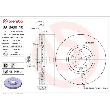 Brembo | Bremsscheibe | 09.B498.11 Brembo | Bremsscheibe | 09.B498.11