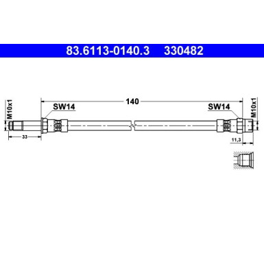 ATE | Bremsschlauch | 83.6113-0140.3