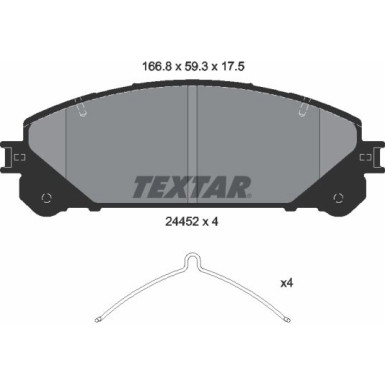 Textar | Bremsbelagsatz, Scheibenbremse | 2445201