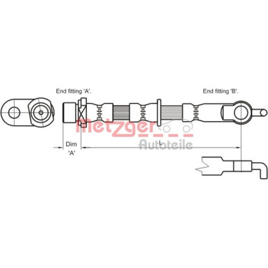 Metzger | Bremsschlauch | 4110002