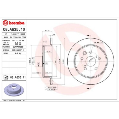 Brembo | Bremsscheibe | 08.A635.11