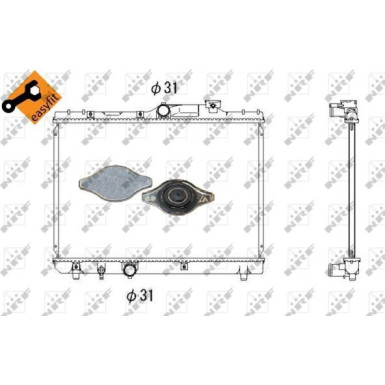 NRF | Kühler, Motorkühlung | Mit Verschluss | 53339
