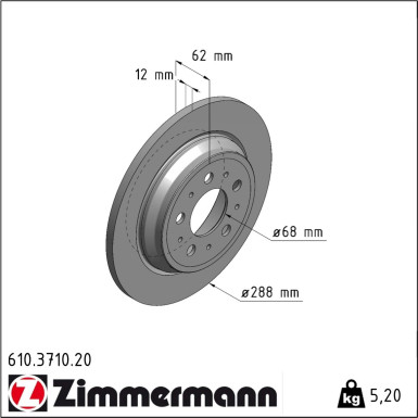 Zimmermann | Bremsscheibe | 610.3710.20