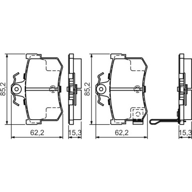 BOSCH | Bremsbelagsatz, Scheibenbremse | 0 986 424 568