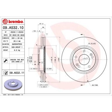 Brembo | Bremsscheibe | 09.A532.11