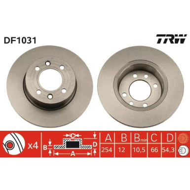 TRW | Bremsscheibe | DF1031