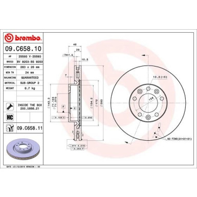 Brembo | Bremsscheibe | 09.C658.11