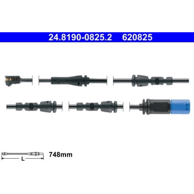ATE | Warnkontakt, Bremsbelagverschleiß | 24.8190-0825.2