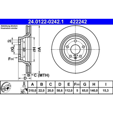 ATE | Bremsscheibe | 24.0122-0242.1