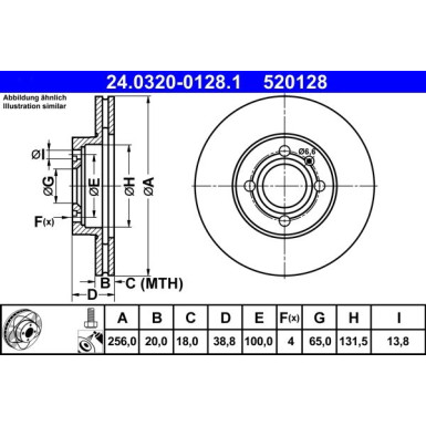 ATE | Bremsscheibe | 24.0320-0128.1