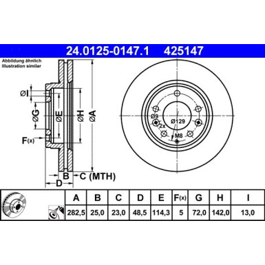 ATE | Bremsscheibe | 24.0125-0147.1