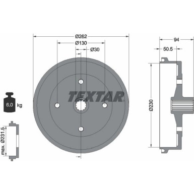 Textar | Bremstrommel | 94004700