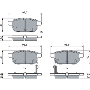 BOSCH | Bremsbelagsatz, Scheibenbremse | 0 986 494 748