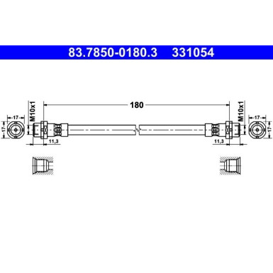 ATE | Bremsschlauch | 83.7850-0180.3