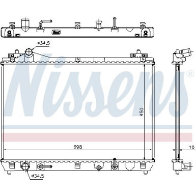 Nissens | Kühler, Motorkühlung | 64199