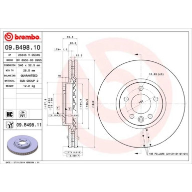 Brembo | Bremsscheibe | 09.B498.11