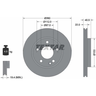 Textar | Bremsscheibe | 92091303