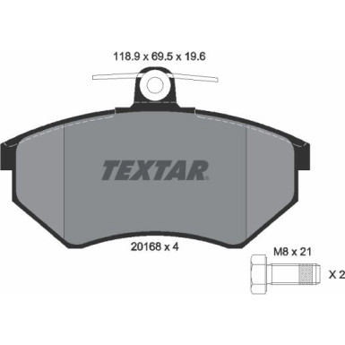 Textar | Bremsbelagsatz, Scheibenbremse | 2016804