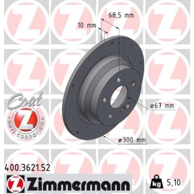 Zimmermann | Bremsscheibe | 400.3621.52