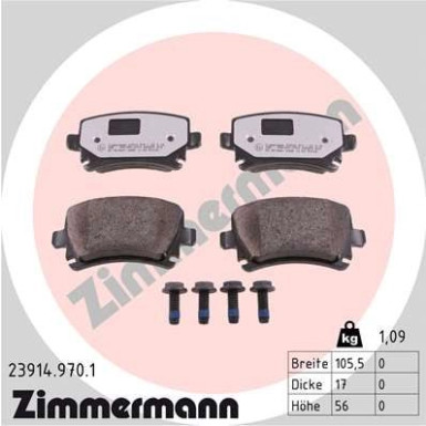 Zimmermann | Bremsbelagsatz, Scheibenbremse | 23914.970.1