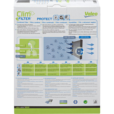 VALEO 698801 Innenraumfilter Aktivkohlefilter 279x216x57mm CLIMFILTER PROTECT