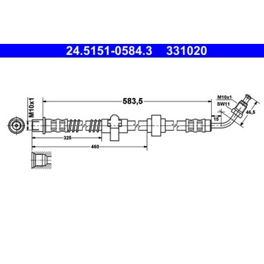 ATE | Bremsschlauch | 24.5151-0584.3