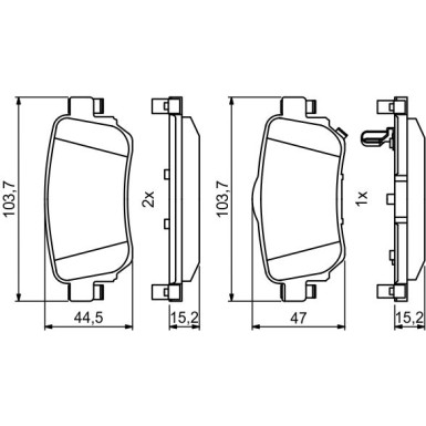 BOSCH | Bremsbelagsatz, Scheibenbremse | 0 986 494 816