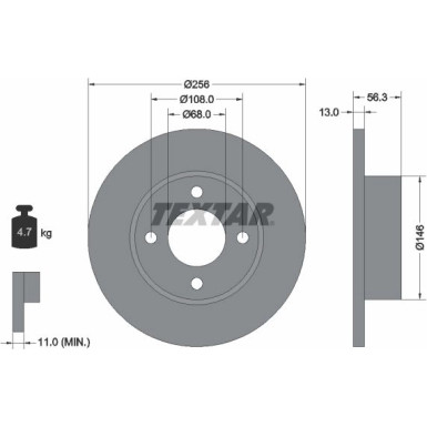 Textar | Bremsscheibe | 92057800