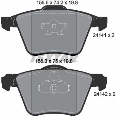 Textar | Bremsbelagsatz, Scheibenbremse | 2414101