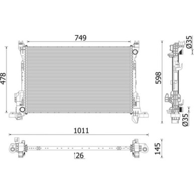 Mahle | Kühler, Motorkühlung | CR 2637 000P