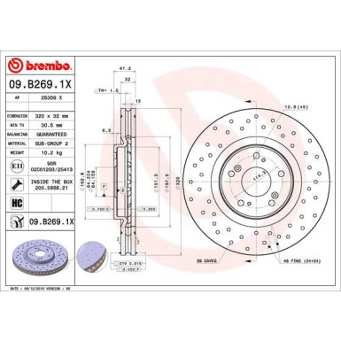 Brembo | Bremsscheibe | 09.B269.1X