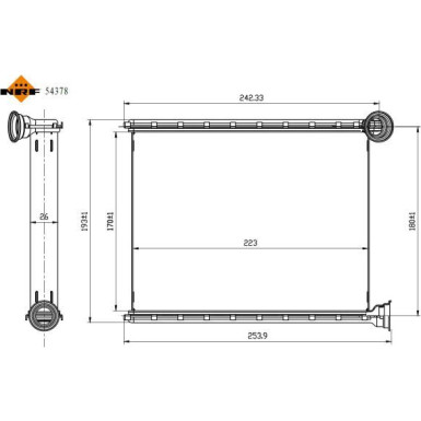 NRF | Wärmetauscher, Innenraumheizung | ohne Rohr | 54378