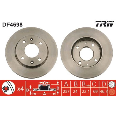 TRW | Bremsscheibe | DF4698