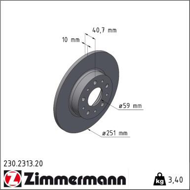 Zimmermann | Bremsscheibe | 230.2313.20