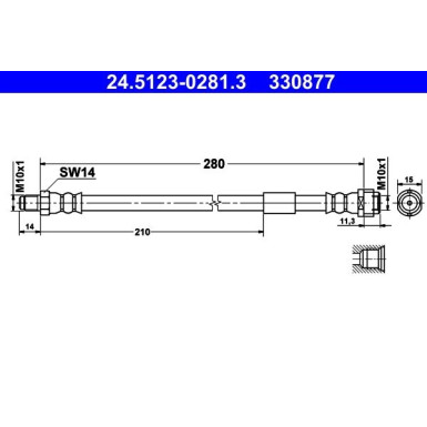 ATE | Bremsschlauch | 24.5123-0281.3