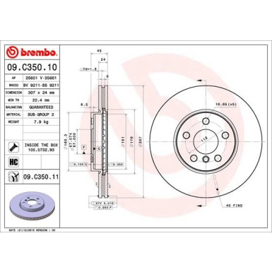 Brembo | Bremsscheibe | 09.C350.11