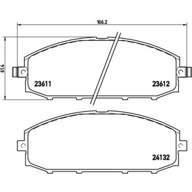 Brembo | Bremsbelagsatz, Scheibenbremse | P 56 041