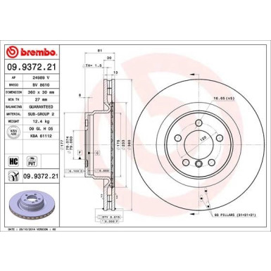 Brembo | Bremsscheibe | 09.9372.21