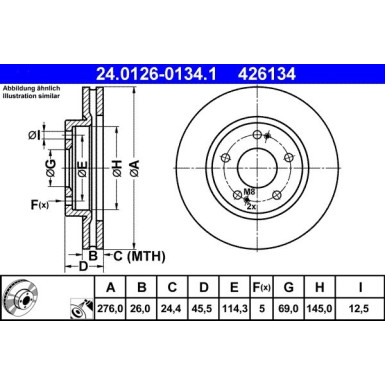 ATE | Bremsscheibe | 24.0126-0134.1