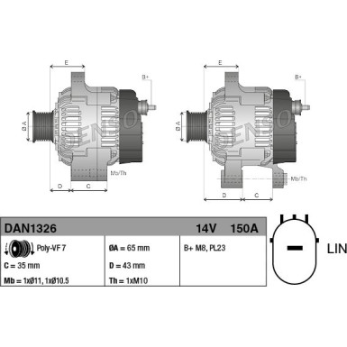 Denso | Generator | DAN1326