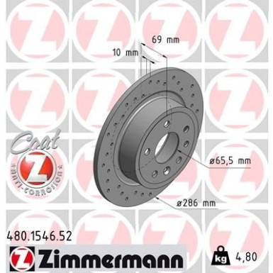 Zimmermann | Bremsscheibe | 480.1546.52