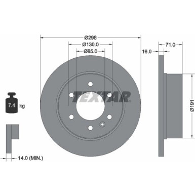 Textar | Bremsscheibe | 93143303