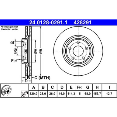 ATE | Bremsscheibe | 24.0128-0291.1