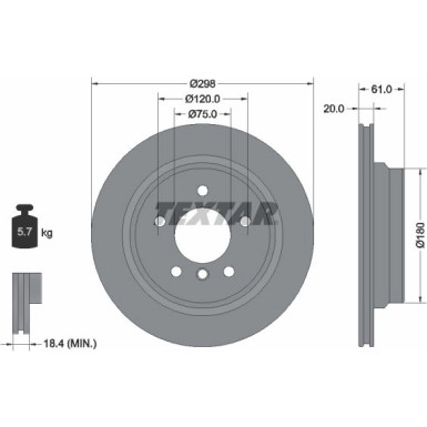 Textar | Bremsscheibe | 92075103