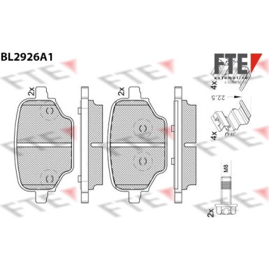 FTE | Bremsbelagsatz, Scheibenbremse | 9011169