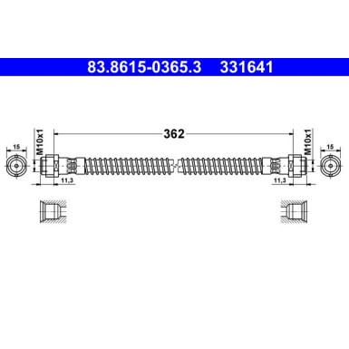 ATE | Bremsschlauch | 83.8615-0365.3