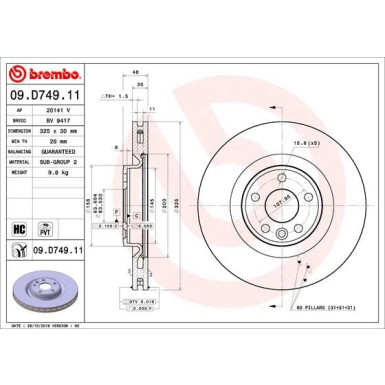 Brembo | Bremsscheibe | 09.D749.11