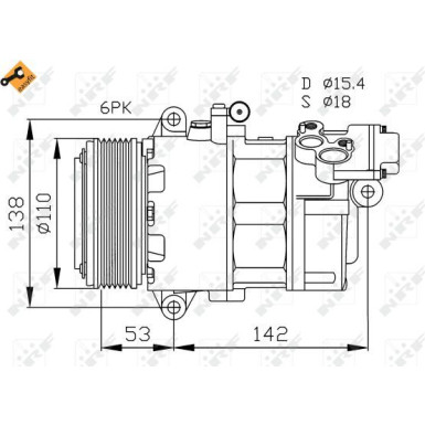 NRF | Kompressor, Klimaanlage | 32184