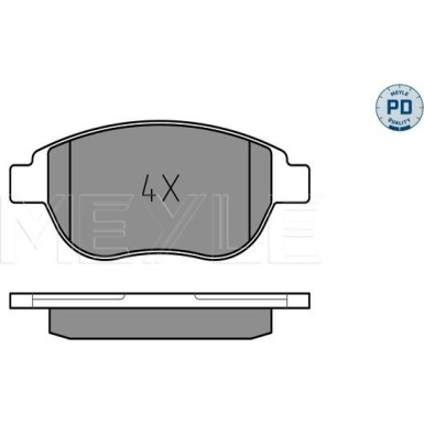 Meyle | Bremsbelagsatz, Scheibenbremse | 025 236 0019/PD